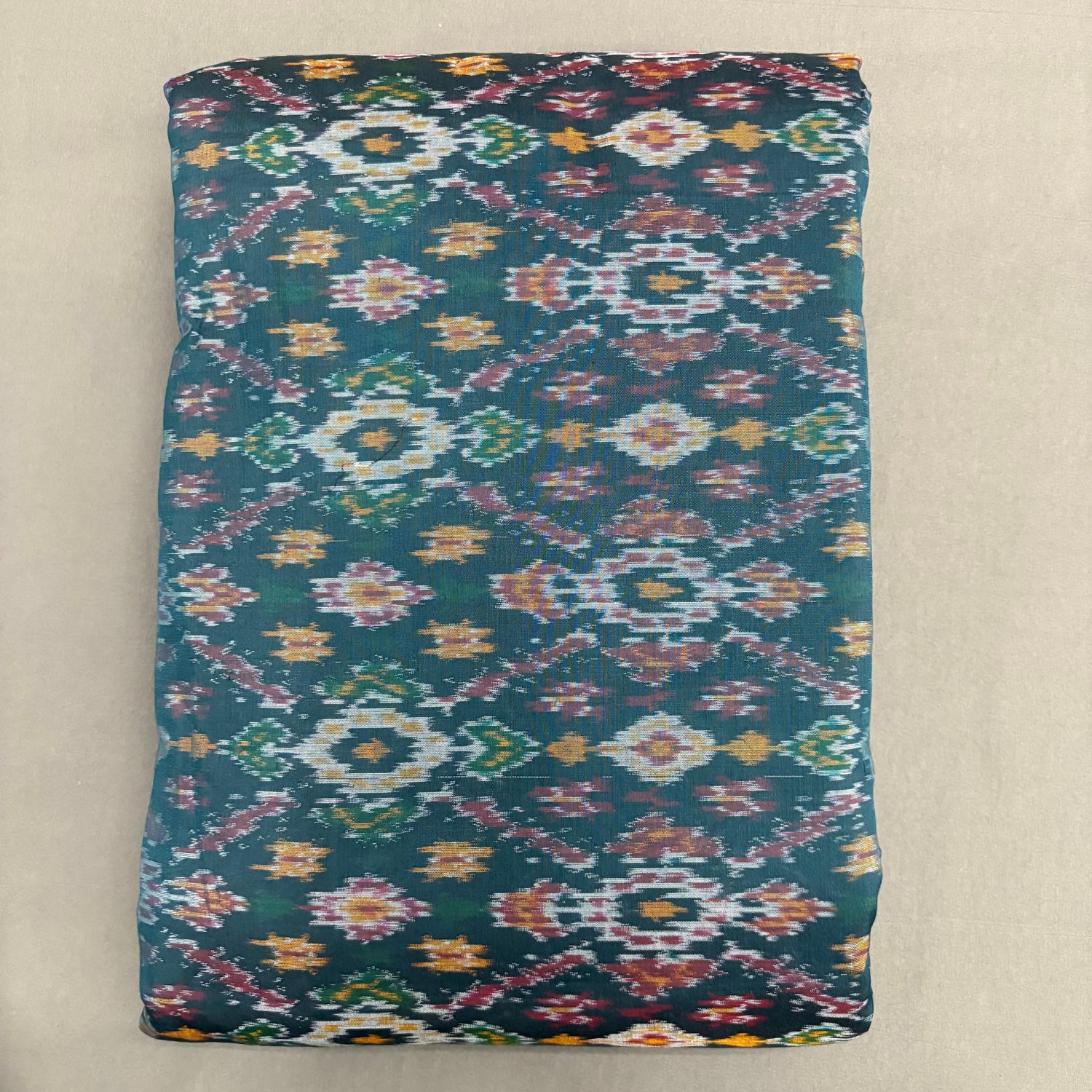 POCHAMPALLY IKKAT SICO NAVY BLUE FABRIC - pochampallysarees.com