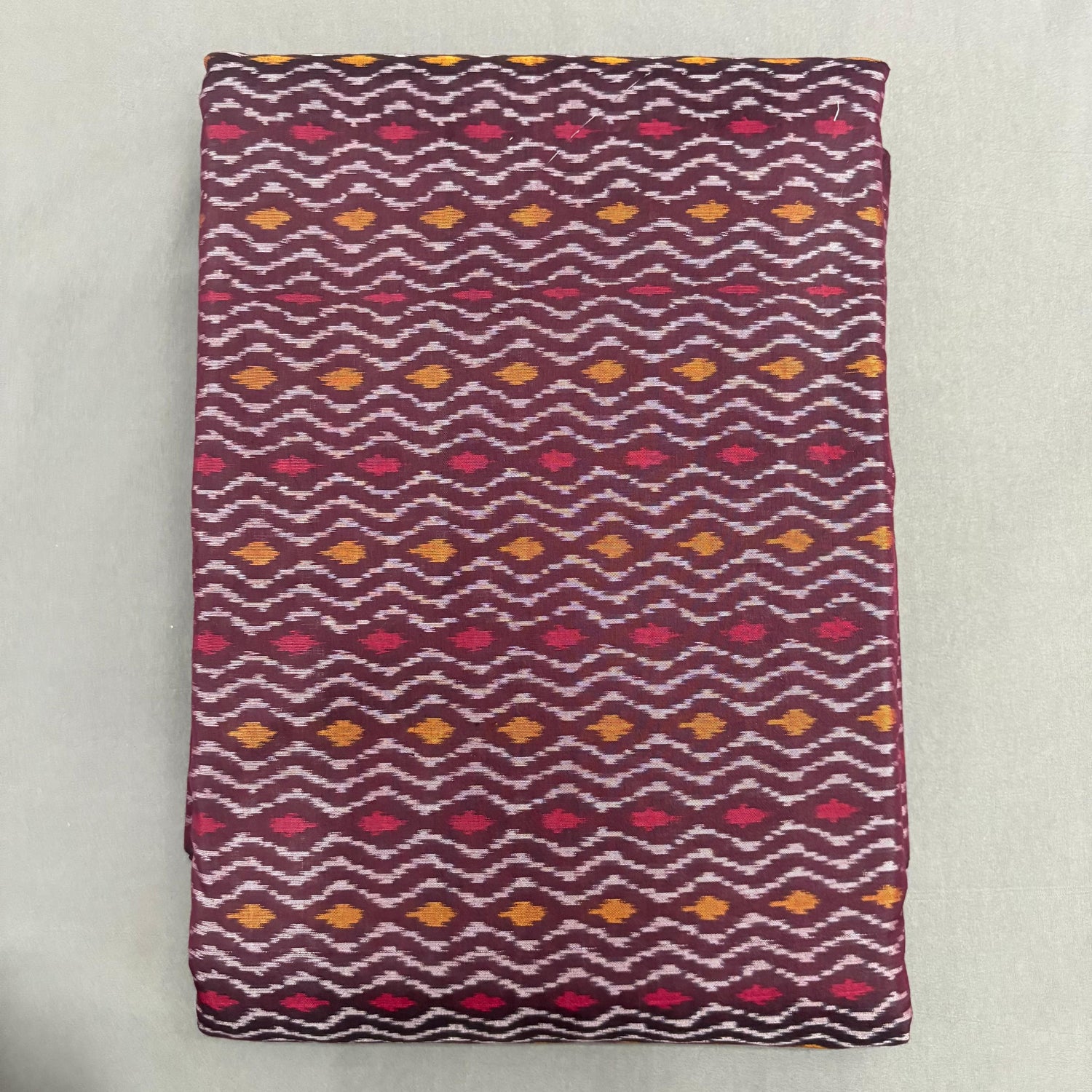 POCHAMPALLY IKKAT SICO CHOCOLATE FABRIC - pochampallysarees.com