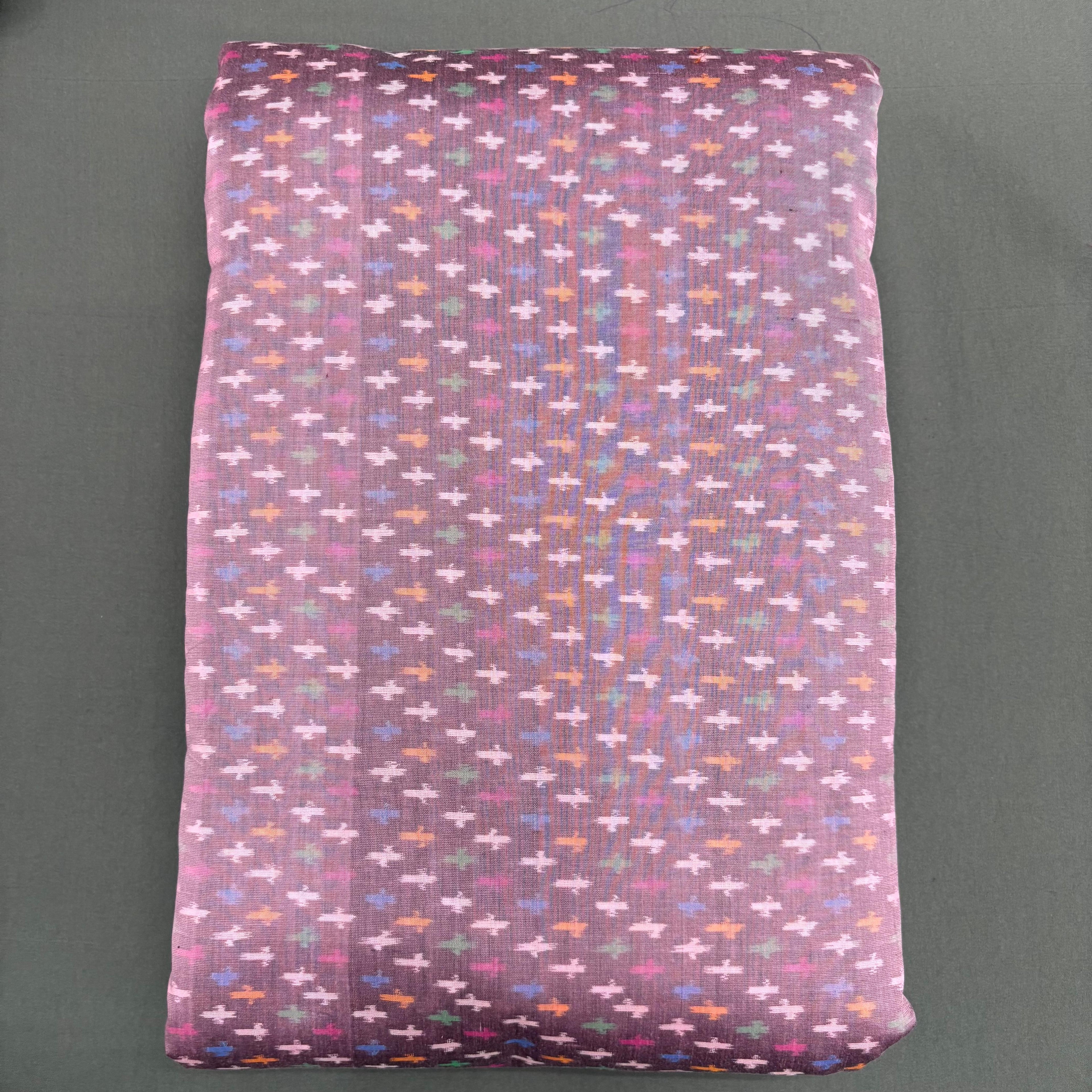 POCHAMPALLY IKKAT SICO PURPLE FABRIC - pochampallysarees.com