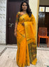 POCHAMPALLY IKKAT SICO YELLOW SARI - pochampallysarees.com