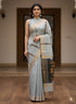 POCHAMPALLY IKKAT SICO GRAY SARI - pochampallysarees.com