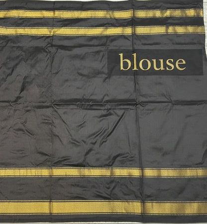 Exquisite Black Ikkat Patola Silk Saree with Rich Golden Zari Border | Silk Mark Certified - pochampallysarees.com