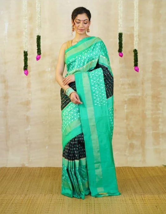 POCHAMPALLY IKAT SILK BLACK SARI