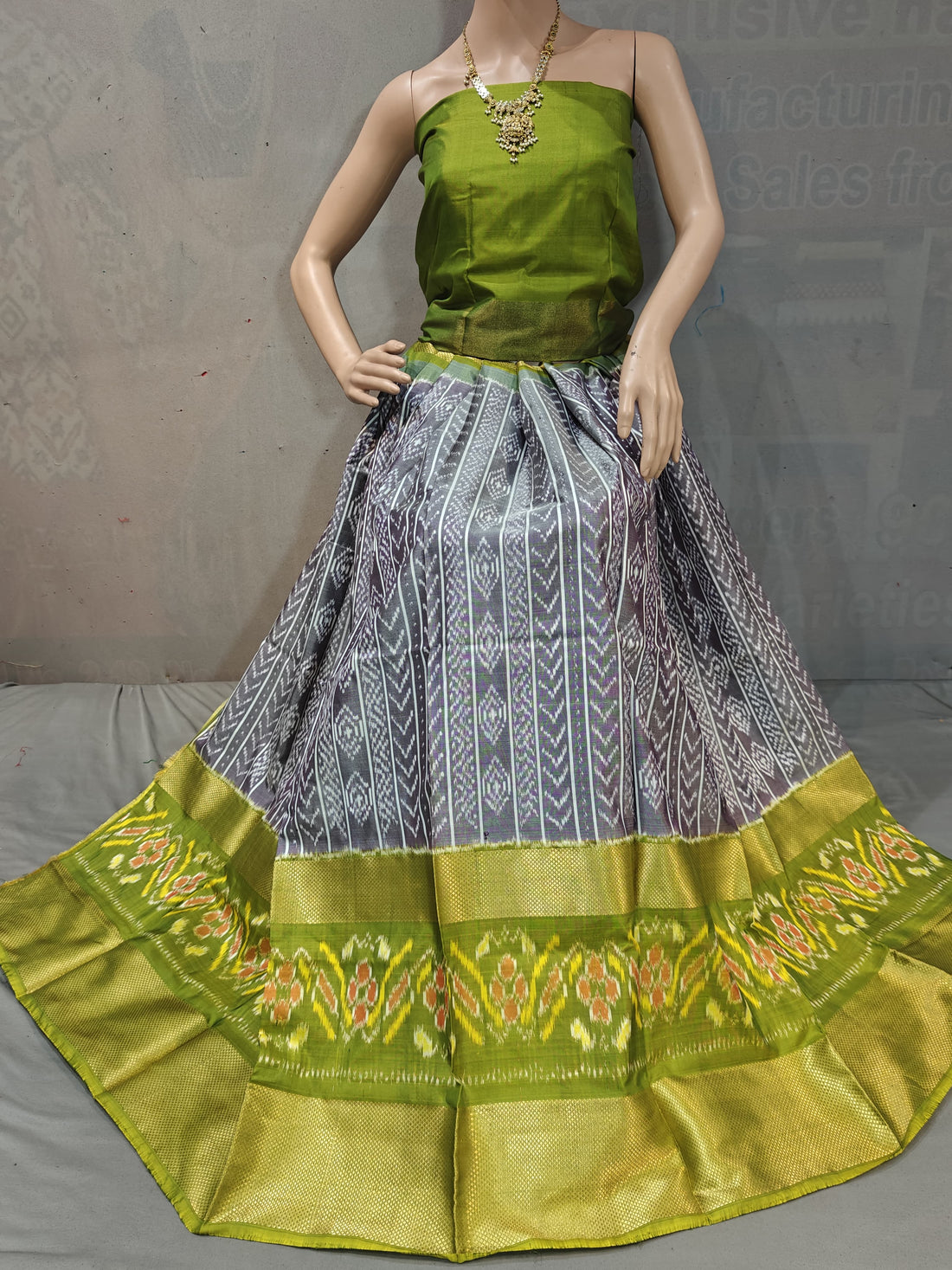 Pochampally Ikkat Silk Lehenga