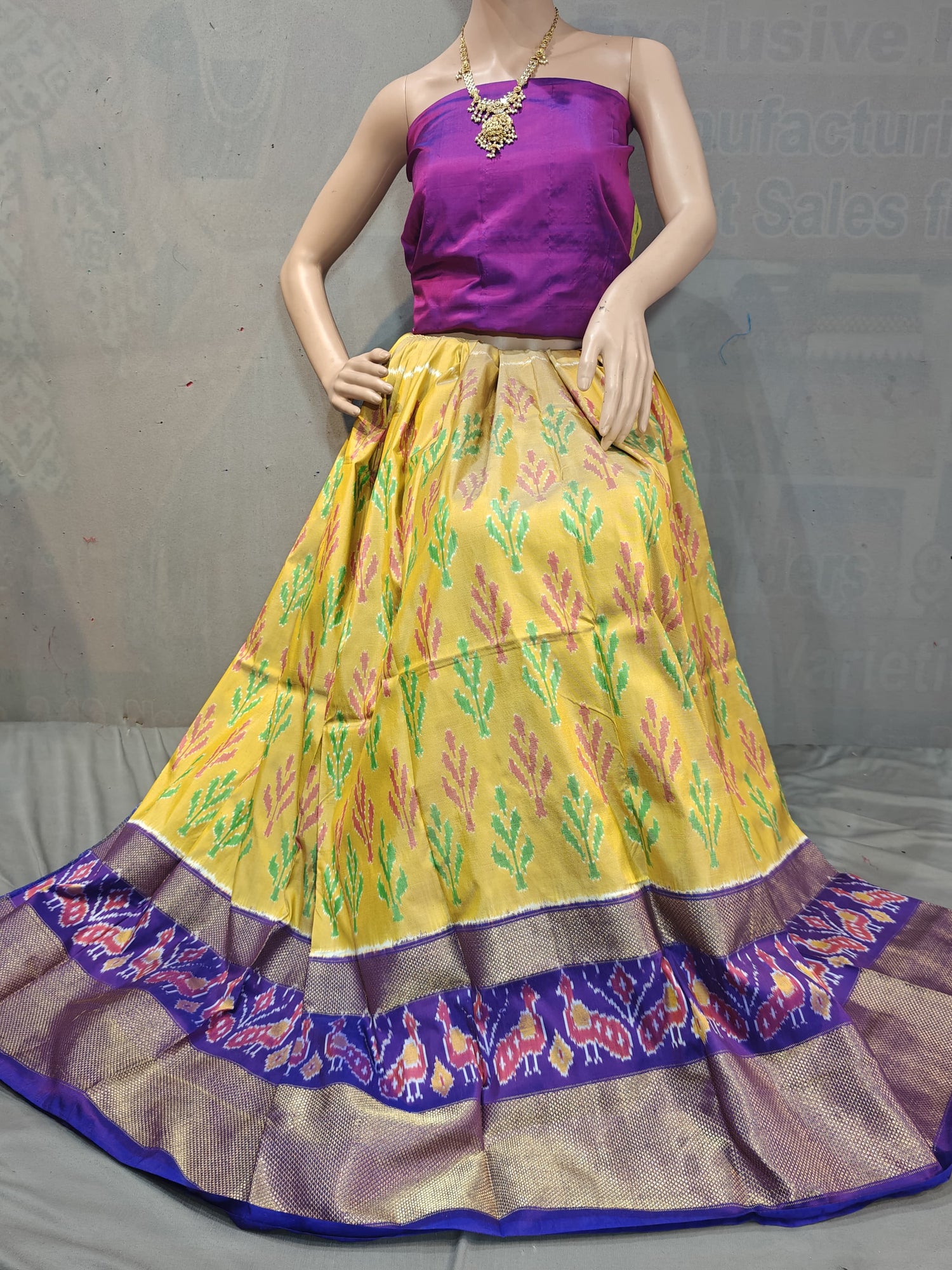 Pochampally Ikkat Silk Lehenga