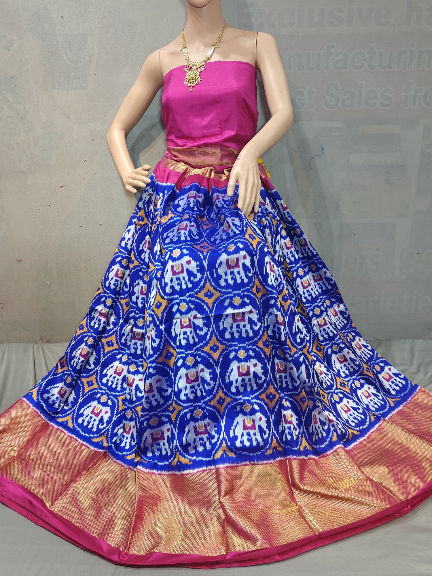 Pochampally Ikkat Silk Lehenga
