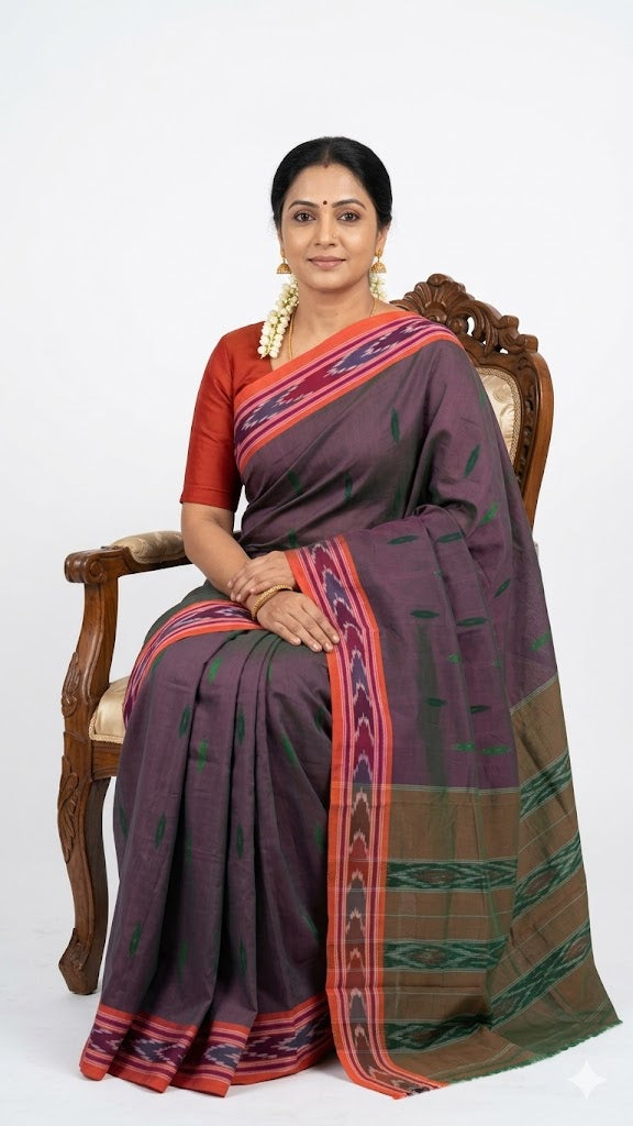pochampally ikkat cotton saree without blouse h1 title and spesfication bullet - pochampallysarees.com