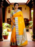 Soft Silk Saree Yellow | Latest Kanchi Design with Striped Zari Border & Blouse Piece - pochampallysarees.com