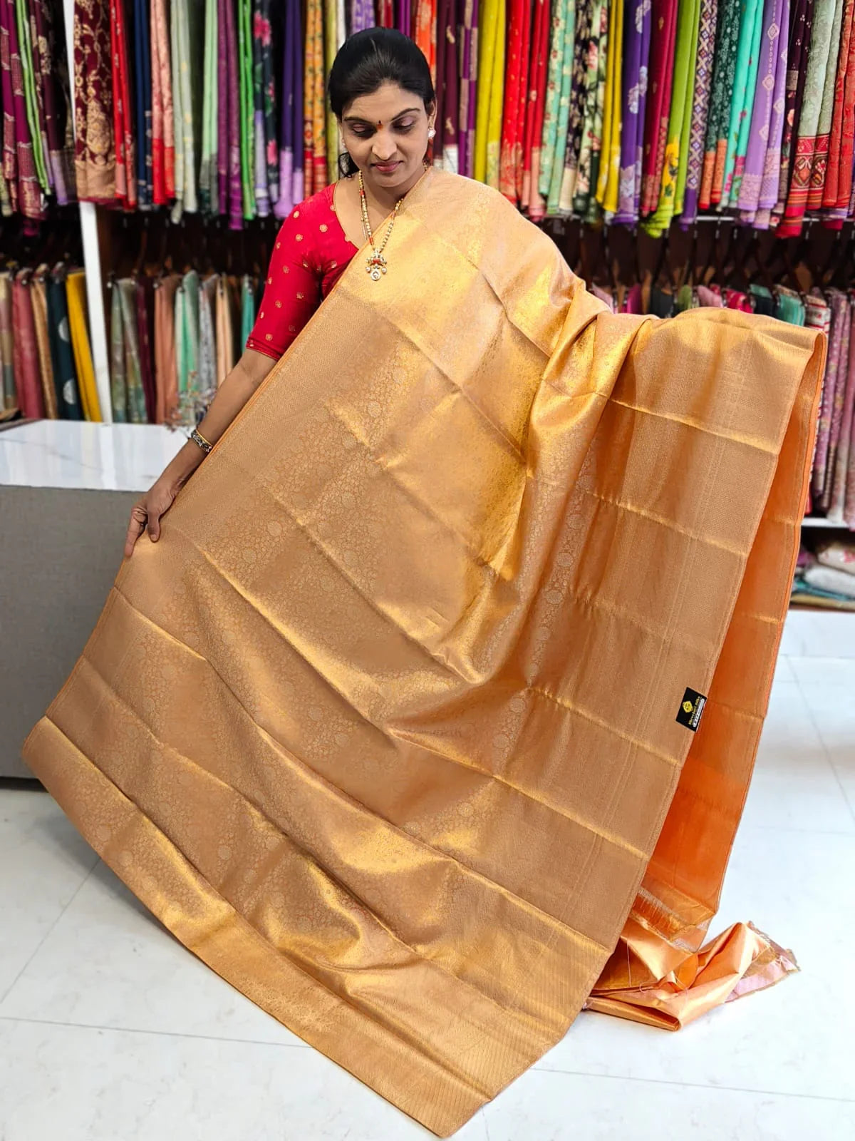 PURE KANCHIPURAM SILK CREAM SARI - pochampallysarees.com