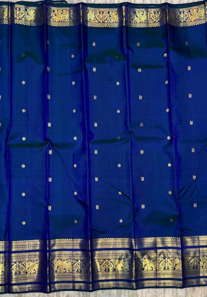 Buy Pure Kanchipuram Pattu Sarees Online | Royal Blue Kanchi Pattu Price - pochampallysarees.com