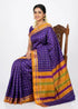 Elegant Royal Blue Kuppadam Pattu Saree with Zari Checks & Vibrant Multi-Color Pallu - pochampallysarees.com