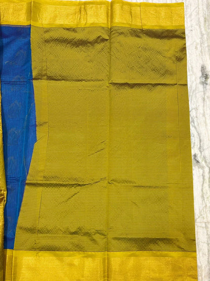 Pure Kuppadam Silk Cotton Saree with Traditional Korvai Zari Border and Rich Pallu - pochampallysarees.com