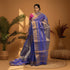 MANGALAGIRI COTTONS BODY BLUE MIDDLE TISSUE BLUE PALLU RUNNING BLOUSE - pochampallysarees.com
