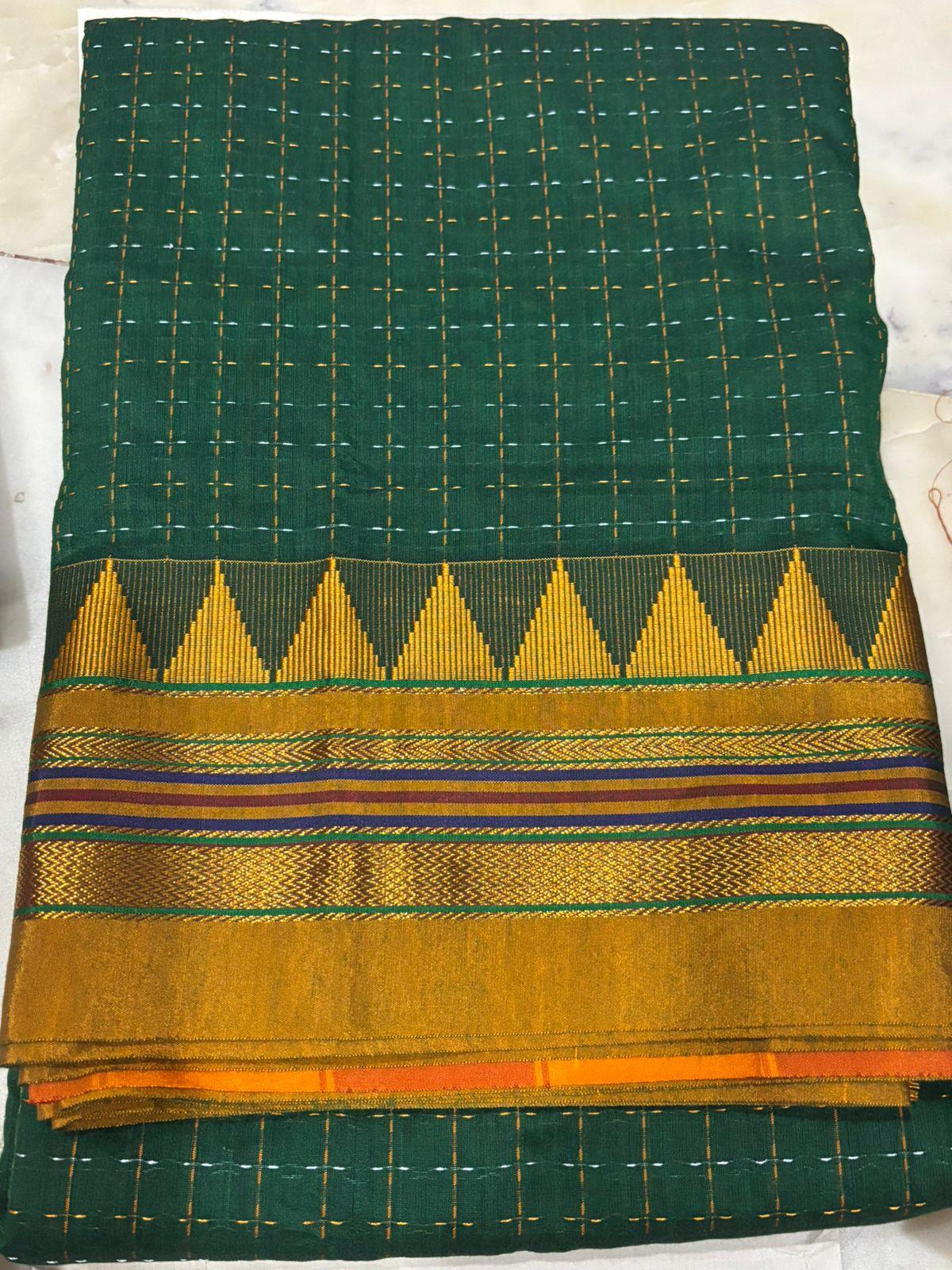 MANGALAGIRI COTTON SAREE RUNNING BLOUSE - pochampallysarees.com