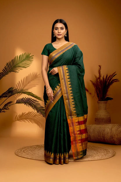 MANGALAGIRI COTTON SAREE RUNNING BLOUSE - pochampallysarees.com
