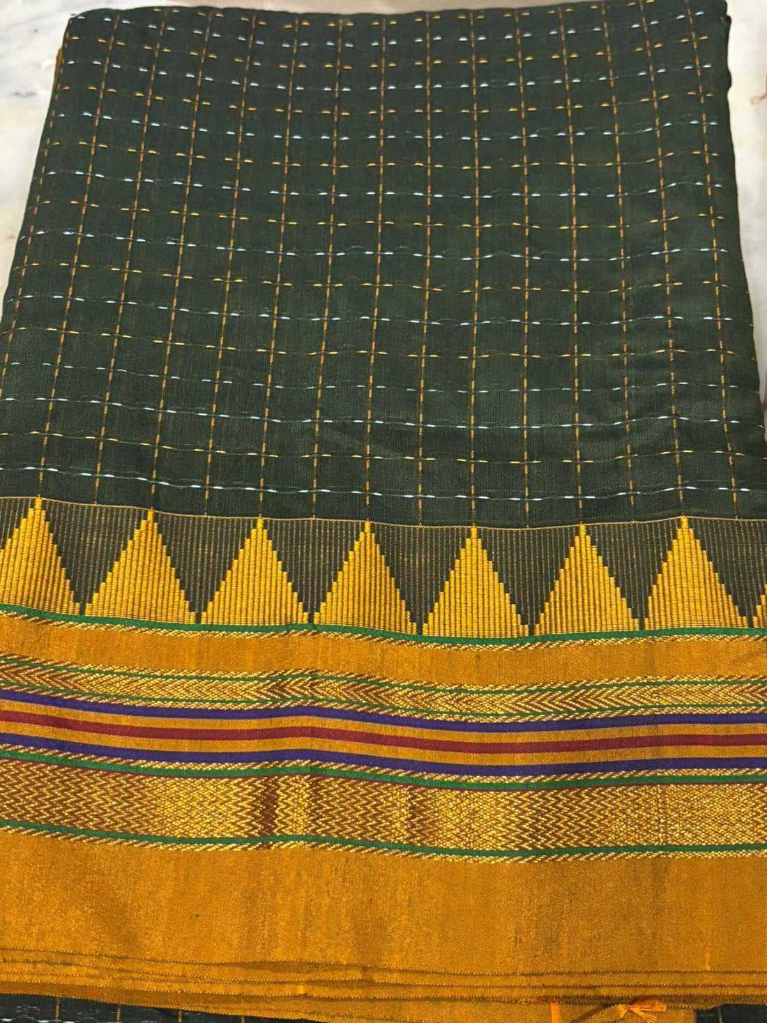 MANGALAGIRI COTTON SAREE RUNNING BLOUSE - pochampallysarees.com