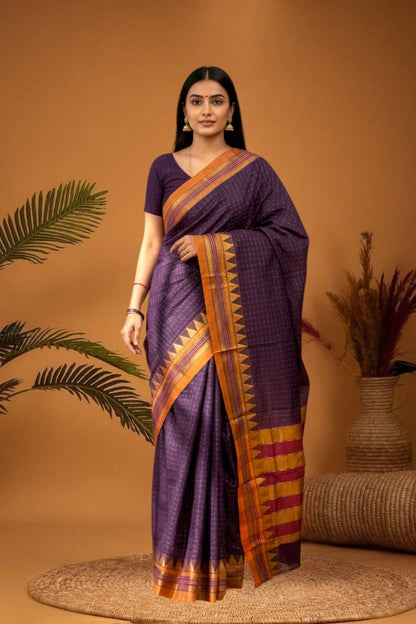 MANGALAGIRI COTTON SAREE RUNNING BLOUSE - pochampallysarees.com