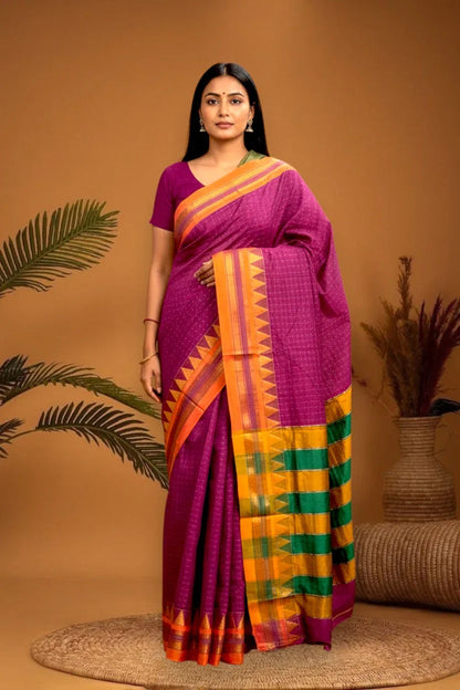 MANGALAGIRI COTTON SAREE RUNNING BLOUSE - pochampallysarees.com