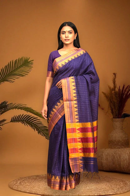 MANGALAGIRI COTTON SAREE RUNNING BLOUSE - pochampallysarees.com