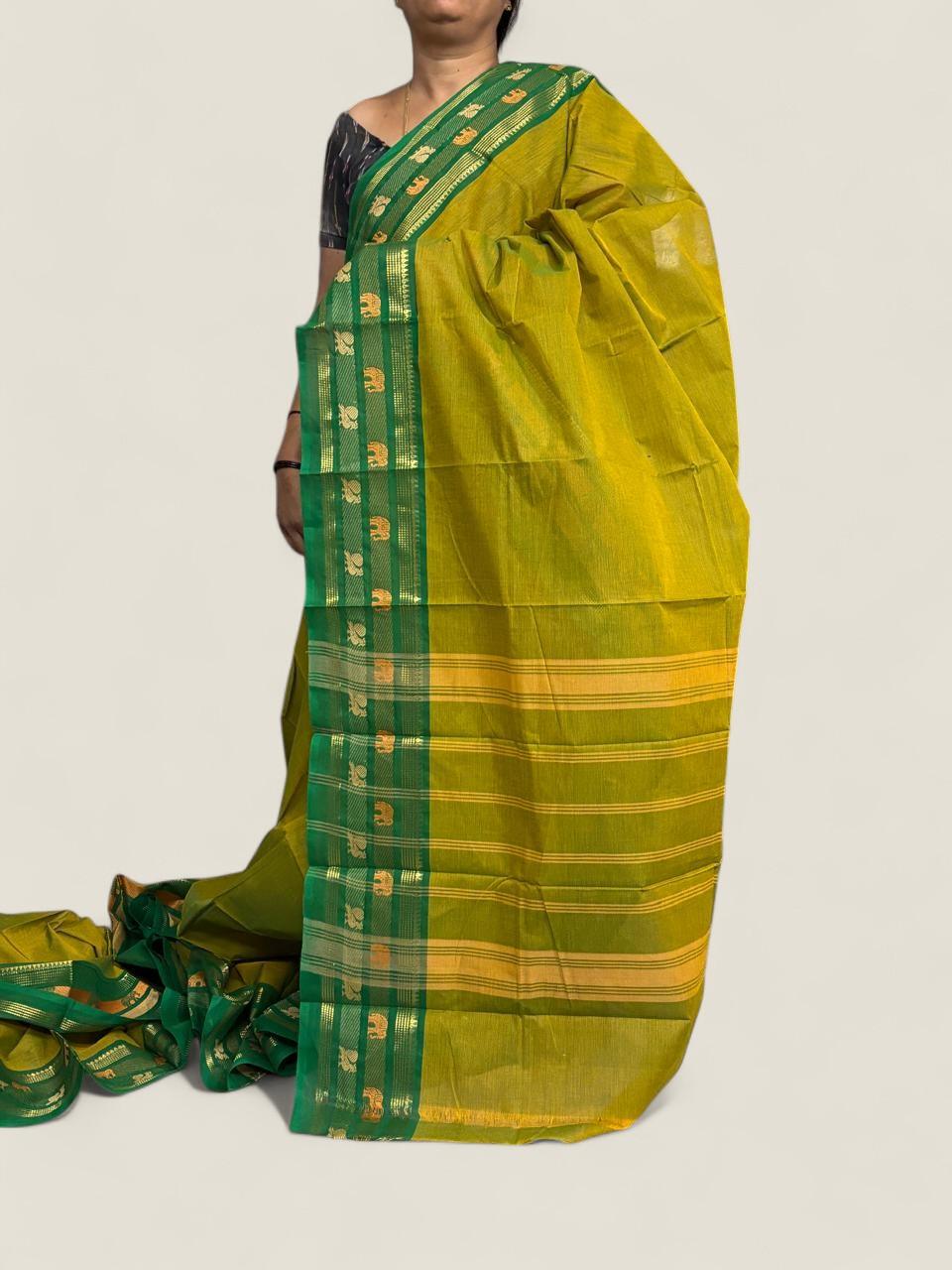 PURE NARAYANPET COTTON OLIVE GREEN