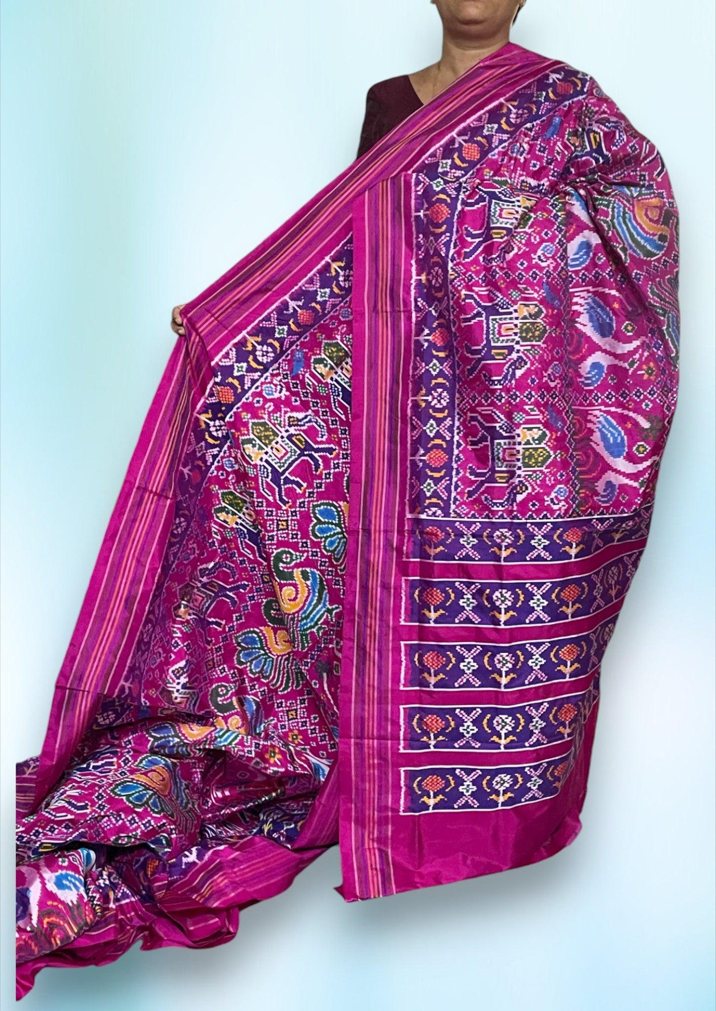 Pochampally Ikkat Silk Patola Pink