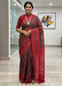POCHAMPALLY IKKAT COTTON CHOCOLATE SARI - pochampallysarees.com