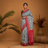POCHAMPALLY IKKAT COTTON GRAY RED - pochampallysarees.com