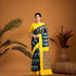 POCHAMPALLY IKKAT COTTON BOTTLE GREEN BODY BORDER YELLOW SARI YELLOW BLOUSE&nbsp; - pochampallysarees.com