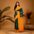 POCHAMPALLY IKAT COTTON GREEN YELLOW SAREE - pochampallysarees.com