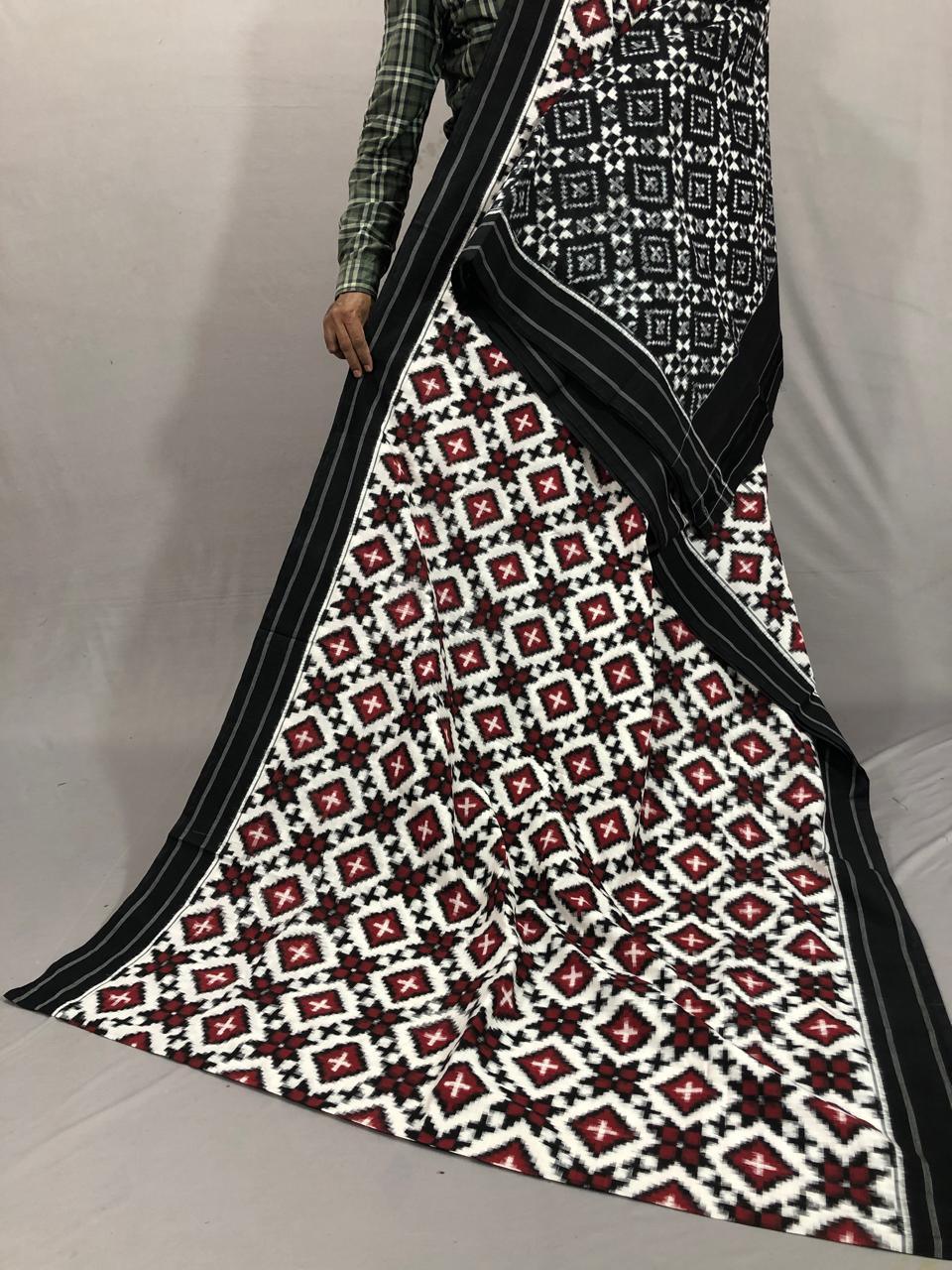 Pochampally Ikkat Cotton Telia Rumal Black