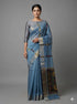 POCHAMPALLY IKKAT SICO GRAY SARI - pochampallysarees.com