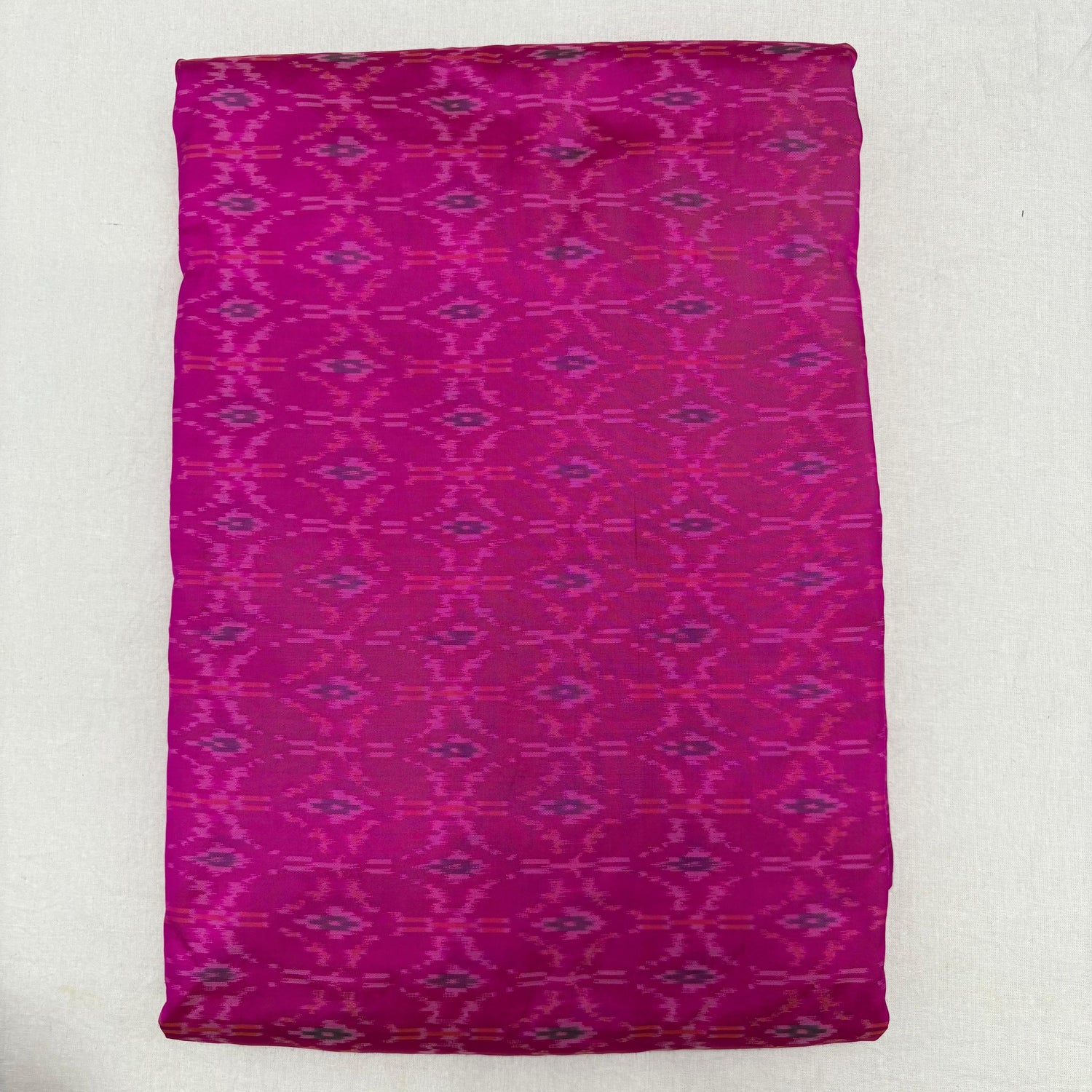 HAND WOVEN DOUBLE IKAT SOFT SILK PINK FABRIC - pochampallysarees.com