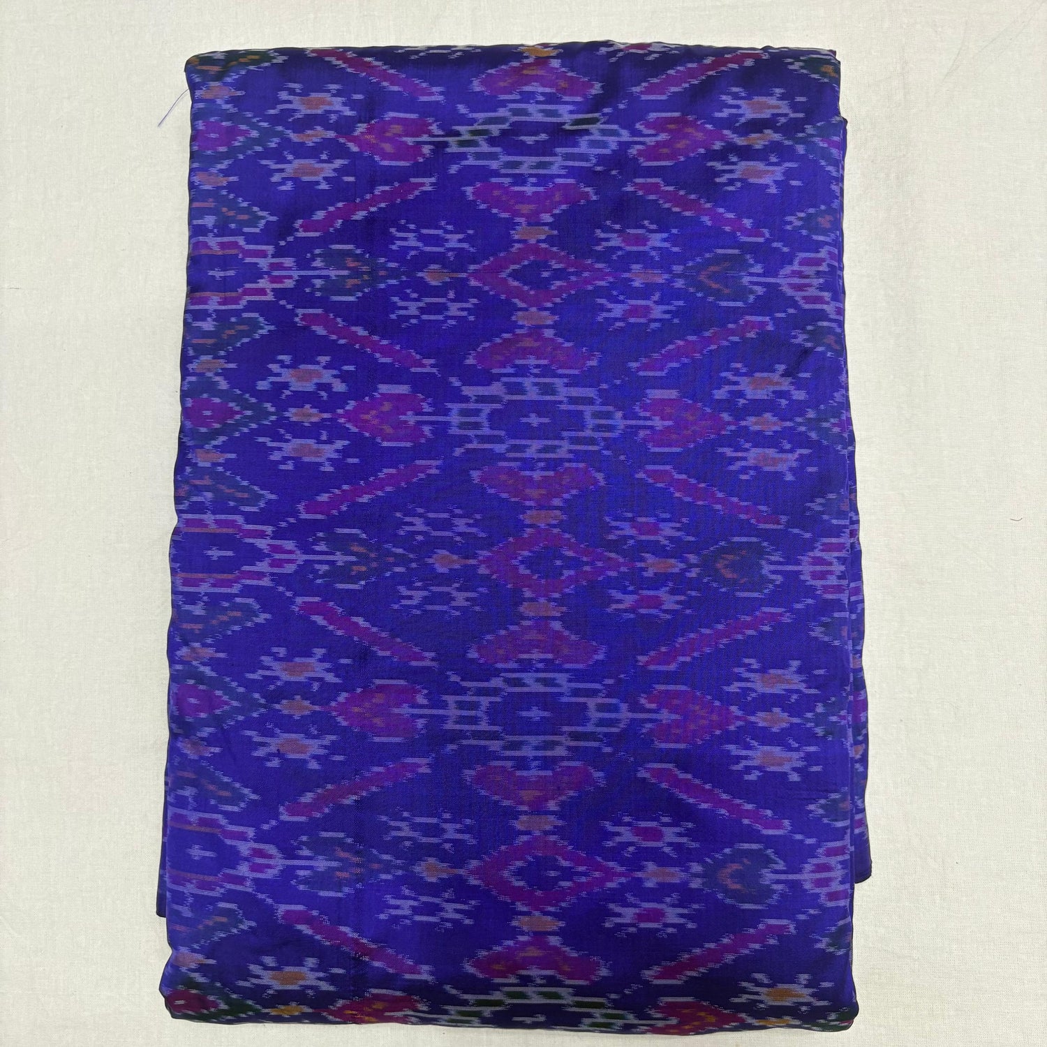 HAND WOVEN DOUBLE IKAT SOFT SILK VOILET FABRIC - pochampallysarees.com