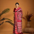 PURE POCHAMPALLY IKKAT SILK PATOLA MAROON SARI - pochampallysarees.com