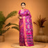 POCHAMPALLY IKKAT SILK PINK COLOR PATOLA ALLOVER TISSUE BORDER DESIGNER SAREE - pochampallysarees.com