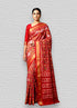 POCHAMPALLY IKKAT SILK PATOLA RED SARI BLOUSE PLAIN RED - pochampallysarees.com