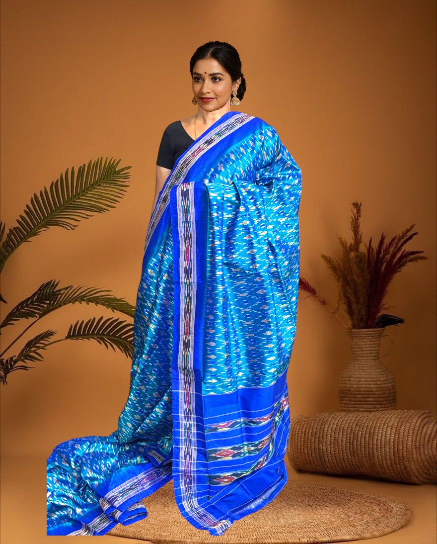 POCHAMPALLY IKKAT SILK RAMAGREEN SAREE