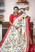 Pochampally Ikkat Silk Cream Pink - pochampallysarees.com