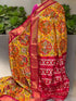 Pochampally Ikkat Patola Silk Yellow Red - pochampallysarees.com