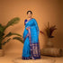 Pure Gadwal Cotton Sari Blue Navyblue -C09 - pochampallysarees.com