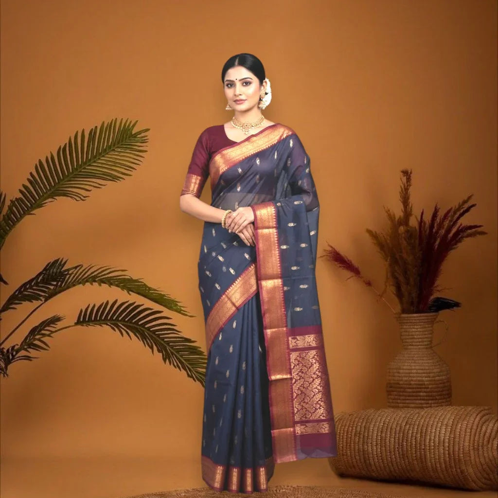 Gadwal Cotton Saree -B07 - pochampallysarees.com