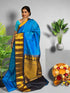 Pure Gadwal Silk Ananda Blue Sari-Pochampallysarees.com