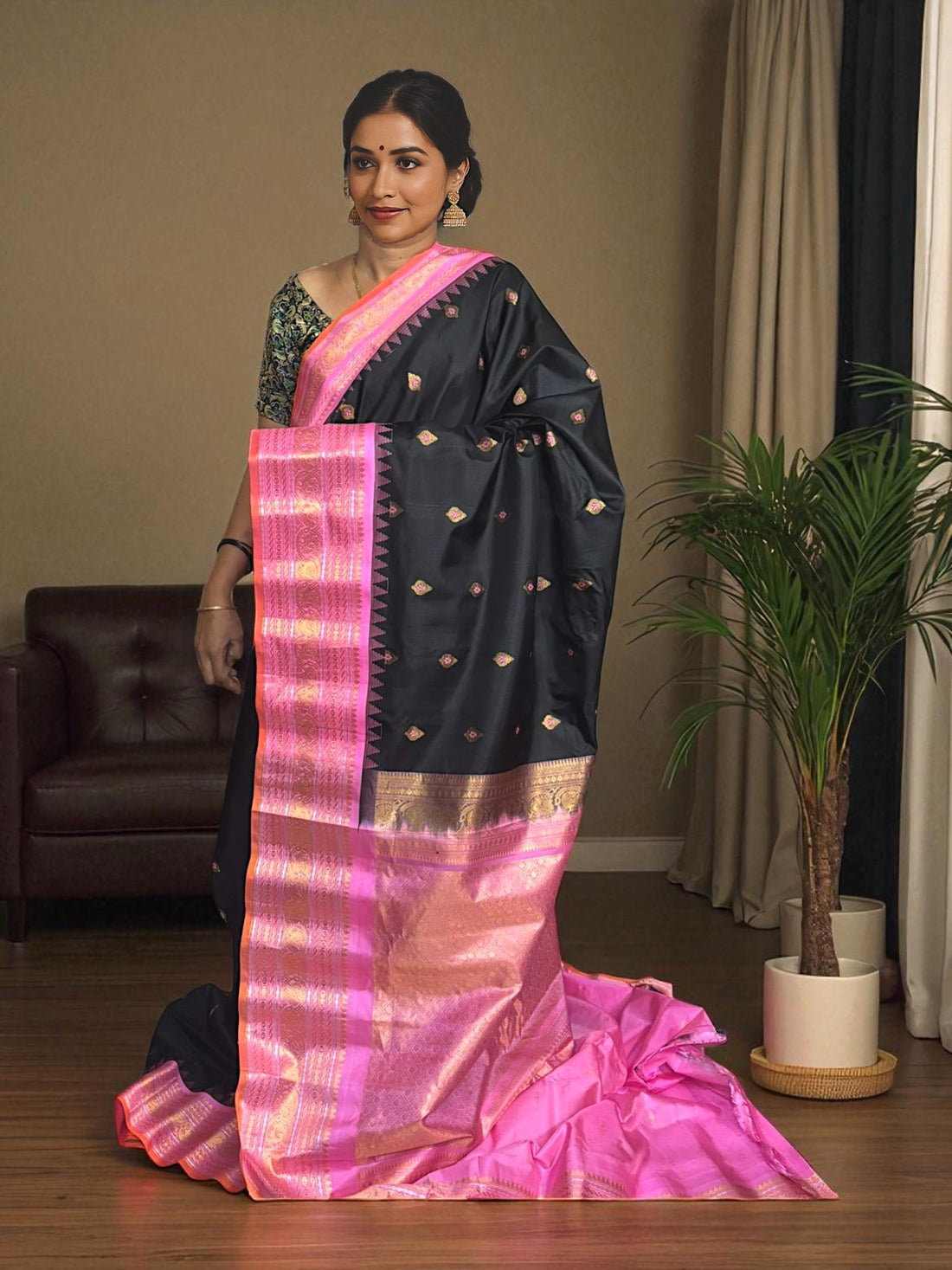 GADWAL SILK SARI BLACK