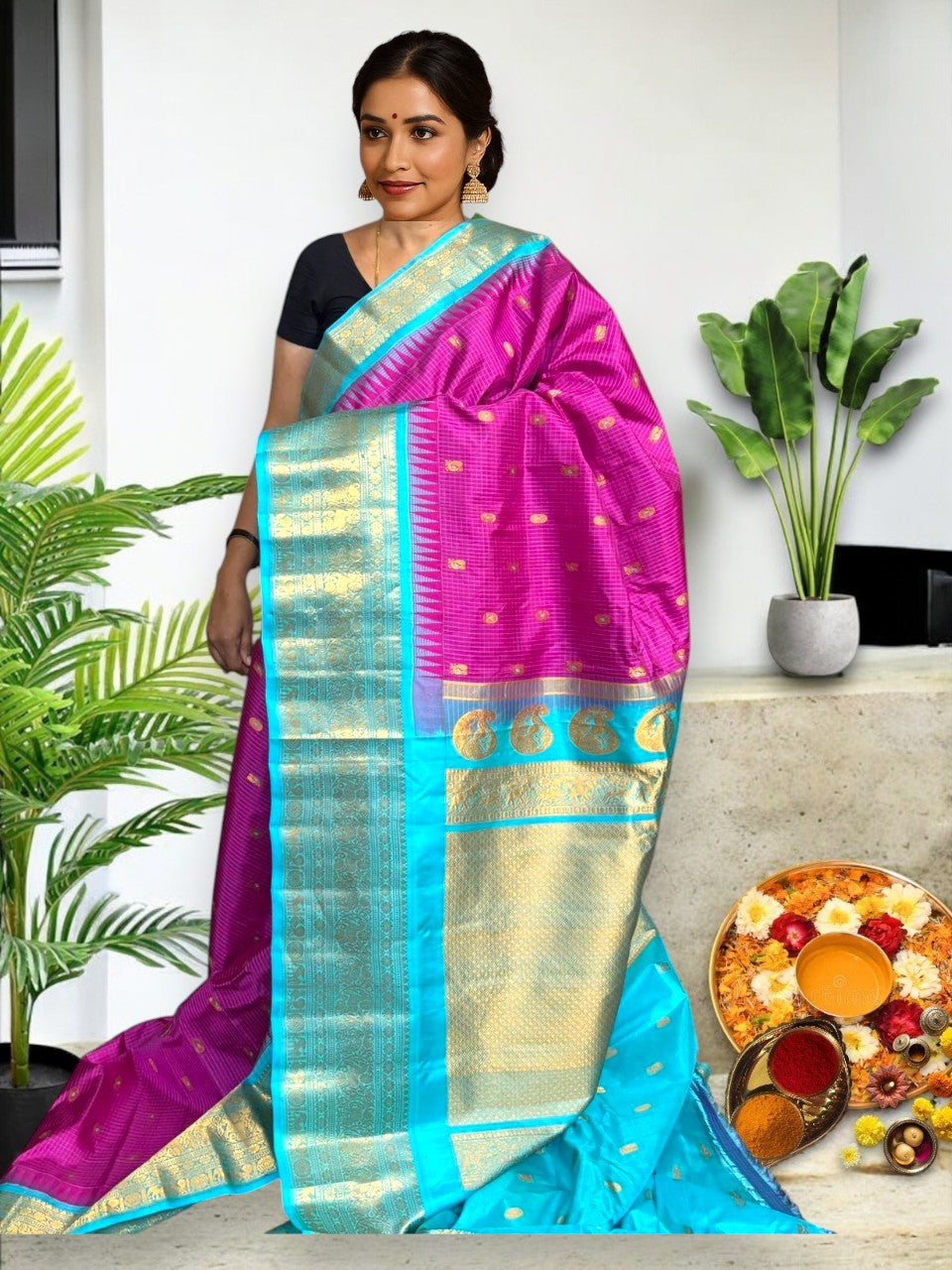 Pure Gadwal Silk Saree Pink