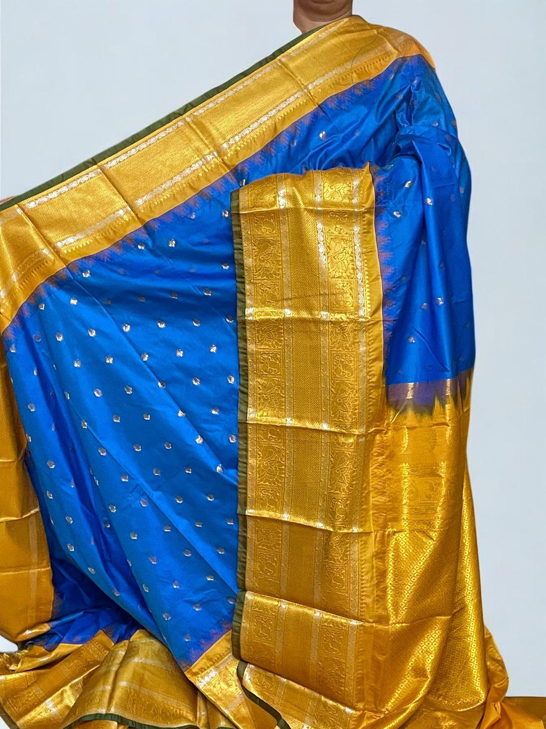 Pure Gadwal Silk Saree Ananda Blue