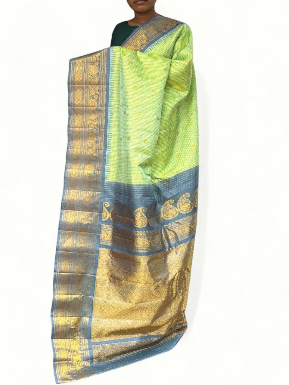 Pure Gadwal Silk Green Gray