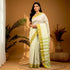 MANGALAGIRI COTTONS BODY GREEN WHITE CHECKS BORDER GREEN PALLU AND BLOUSE CHECKS - pochampallysarees.com