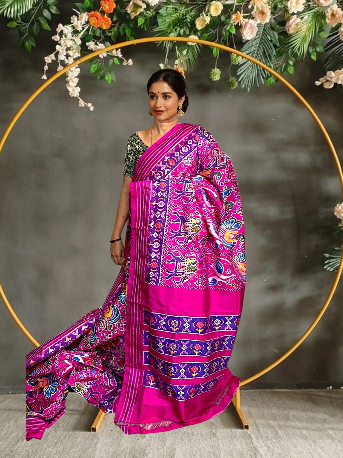 POCHAMPALLY IKKAT PATOLA SILK Pink
