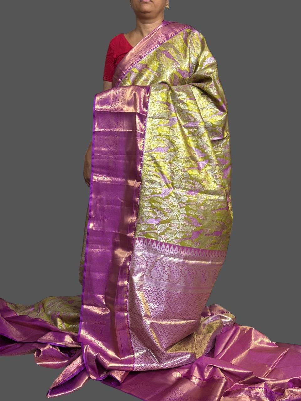 PURE SOFT SILK SAREE TISSUE SARI