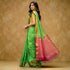 PURE SOFT SILK SAREE PARROT GREEN AND PINK WITH ALLOVER BUTTI DESIGN WEAVES IN BORDER AND PALLU TISSUE STYLE - pochampallysarees.com